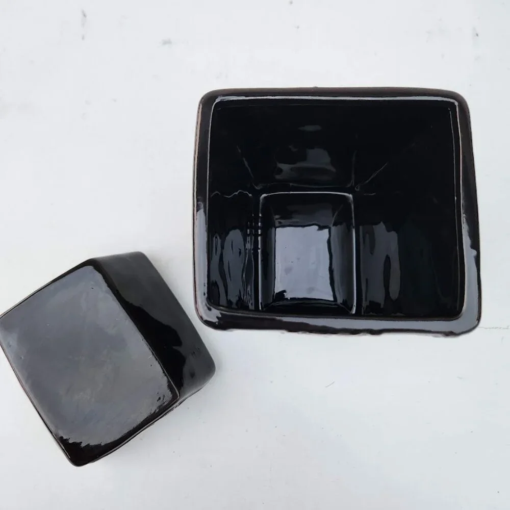 NEW Ceramic Coffin Cookie Jar Treat Food Storage Candy Kitchen Decor Black Skele